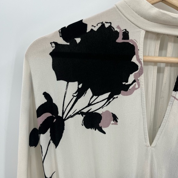 Free People S Say You Love Me Halter Cream Black Rose Key Hole Back Blouse - Picture 6 of 14